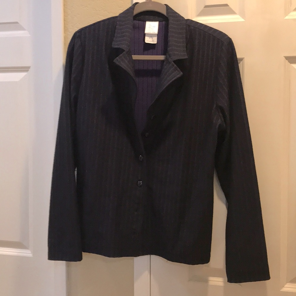 Jacket and pants suit.